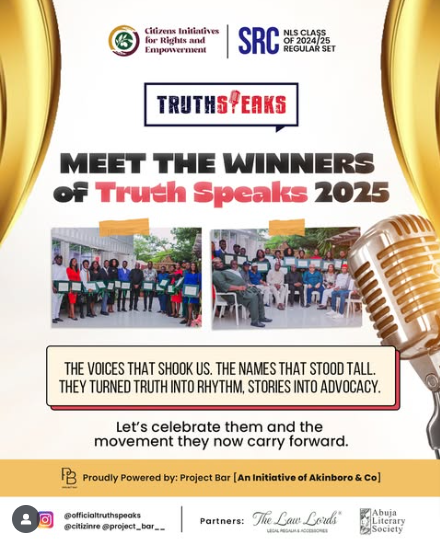 Truth Speaks 2025 – Winners Announced